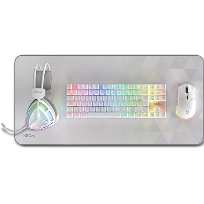 Krom Klass Pack Gaming 4 en 1 RGB Blanco (Teclado, Ratón, Auriculares y Alfombrilla)